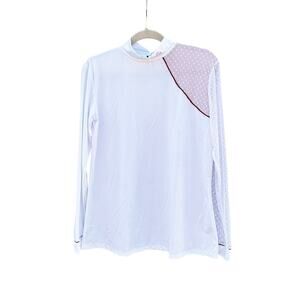 NWT CAVALLIERA Women's Modern Dame Long Sleeve Show Shirt White Bordeux XXL